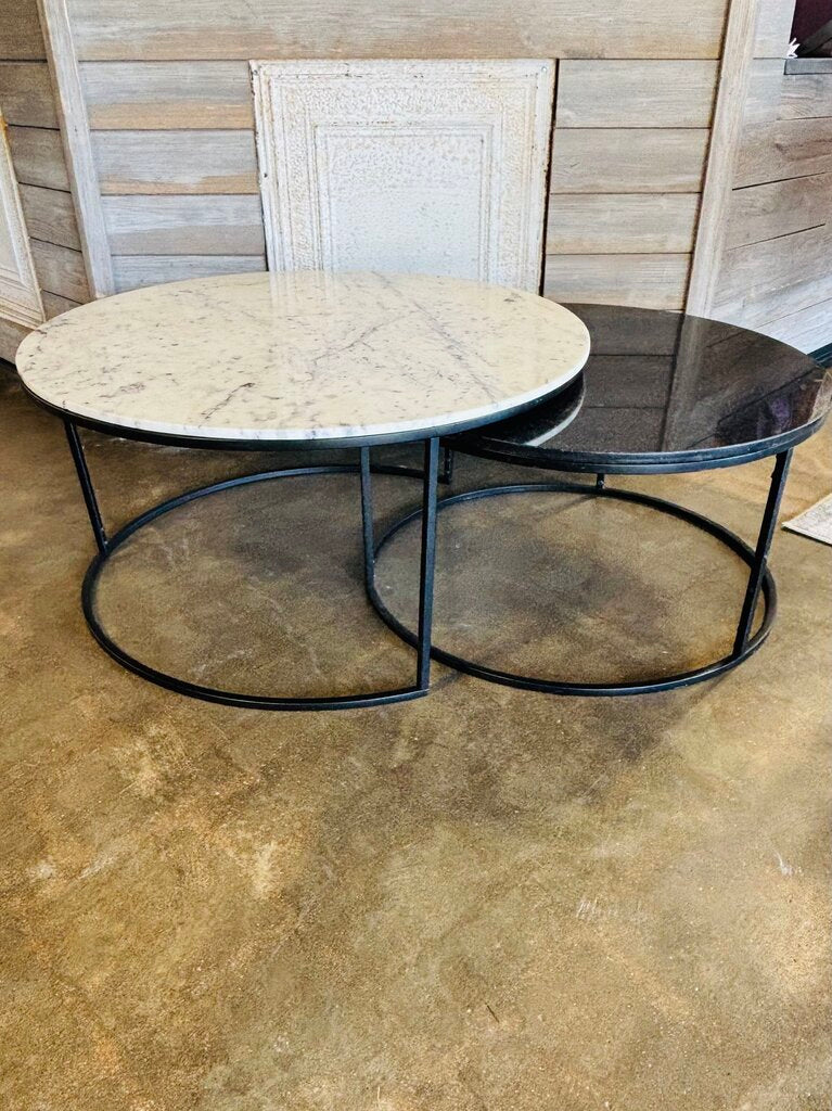 Round Nesting Marble Coffee Tables