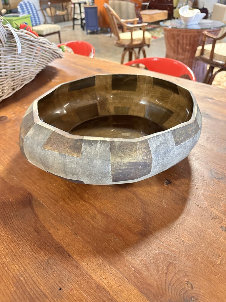 Organic Metallic Shallow Bowl