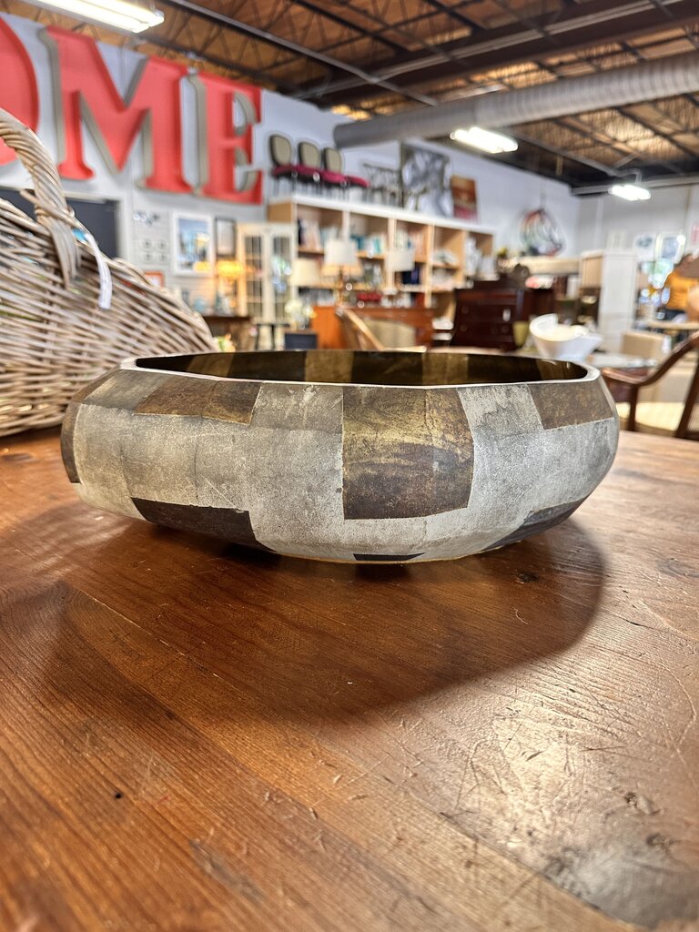 Organic Metallic Shallow Bowl