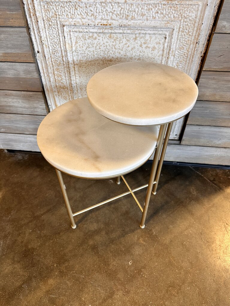 Marble Stacked Nesting Accent Table