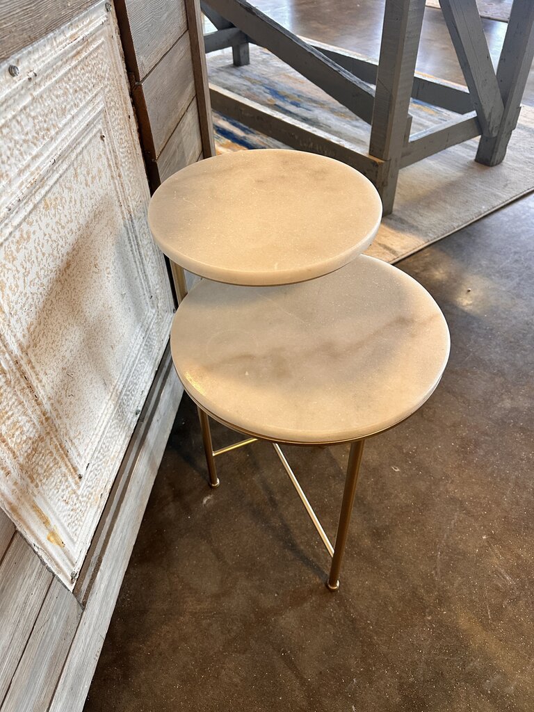 Marble Stacked Nesting Accent Table