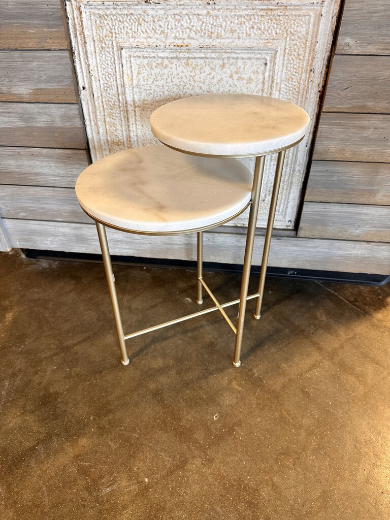Marble Stacked Nesting Accent Table