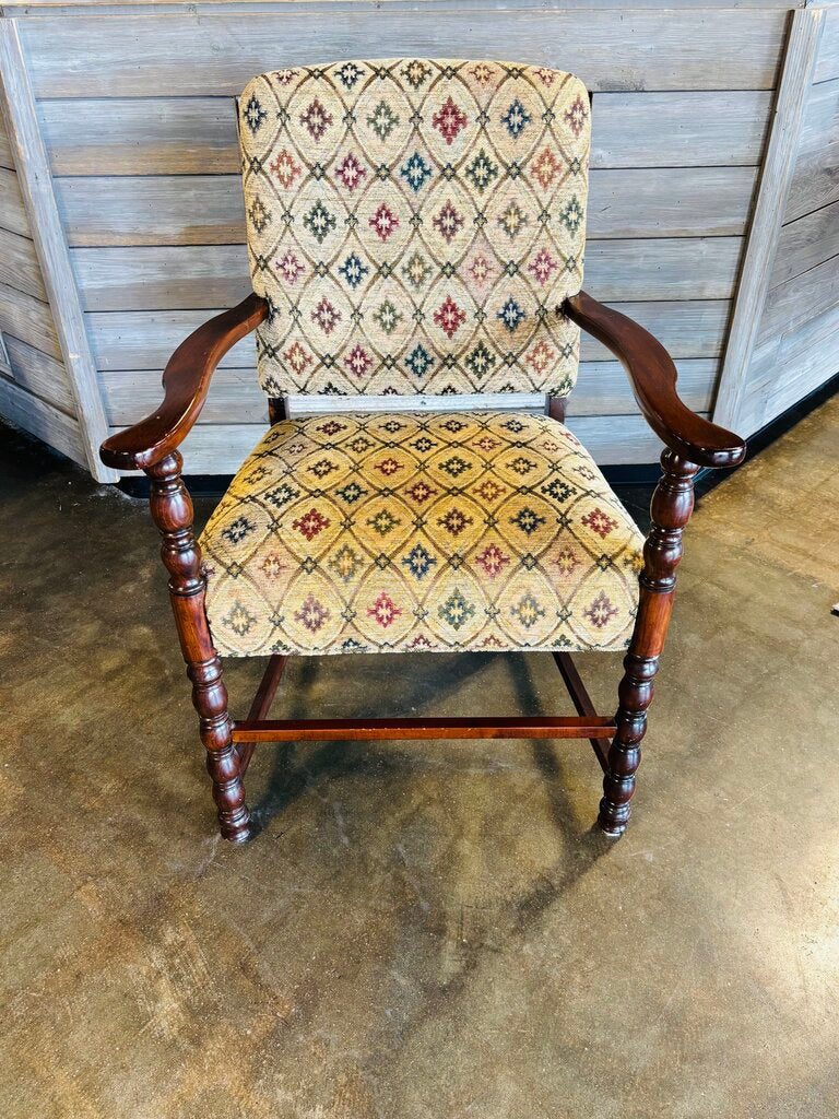 Upholstered & Wood Arm Chair