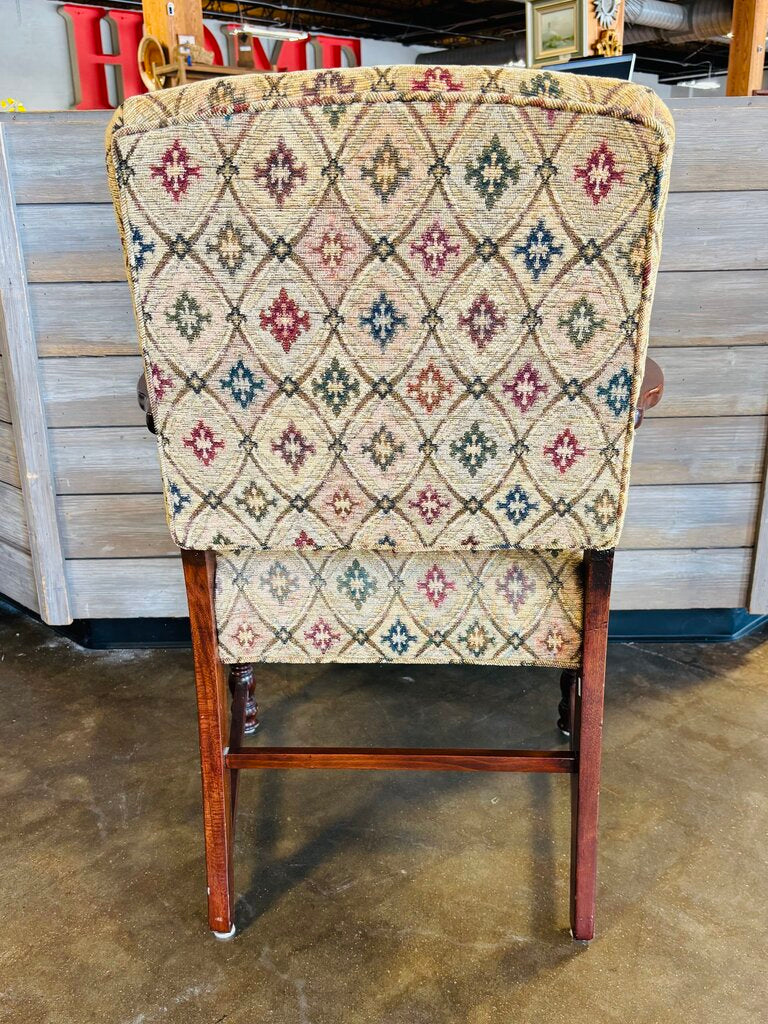 Upholstered & Wood Arm Chair