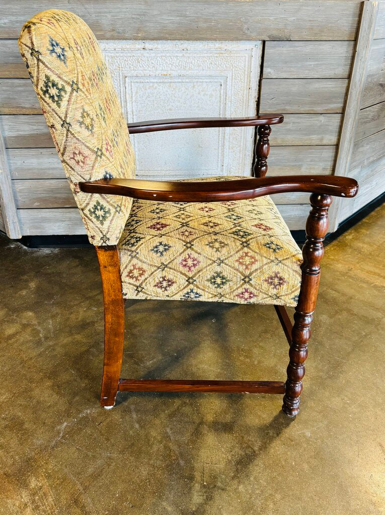 Upholstered & Wood Arm Chair