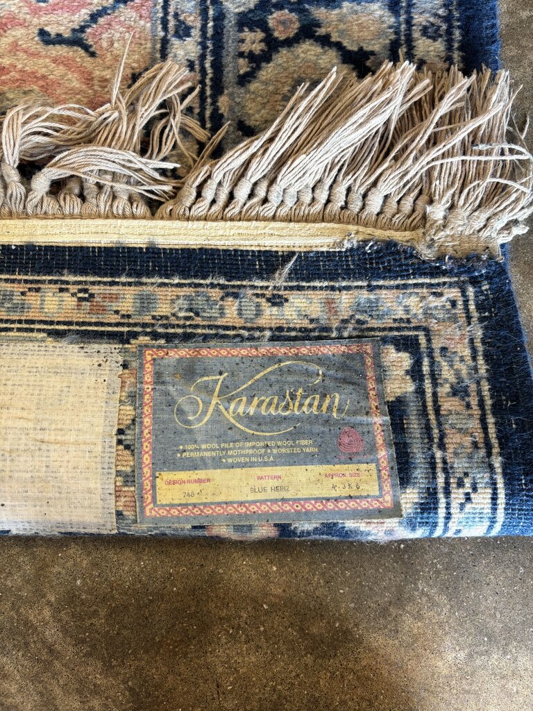 Vintage Machine Made Wool Area Rug 52 X 73