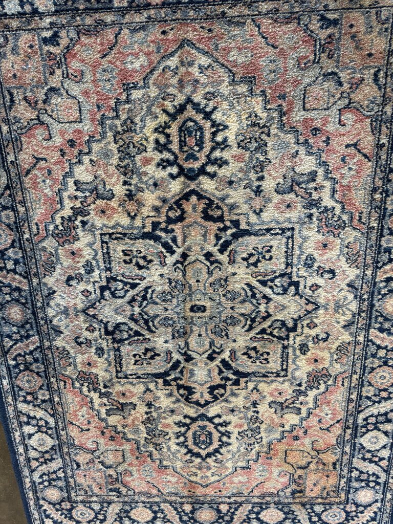 Vintage Machine Made Wool Area Rug 52 X 73