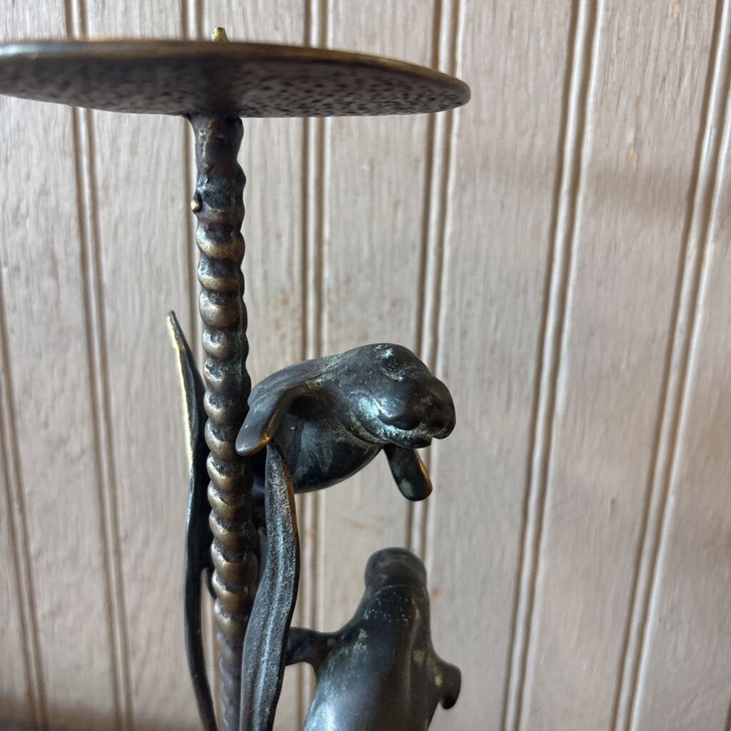 Manatees Candle Holder Marble Base