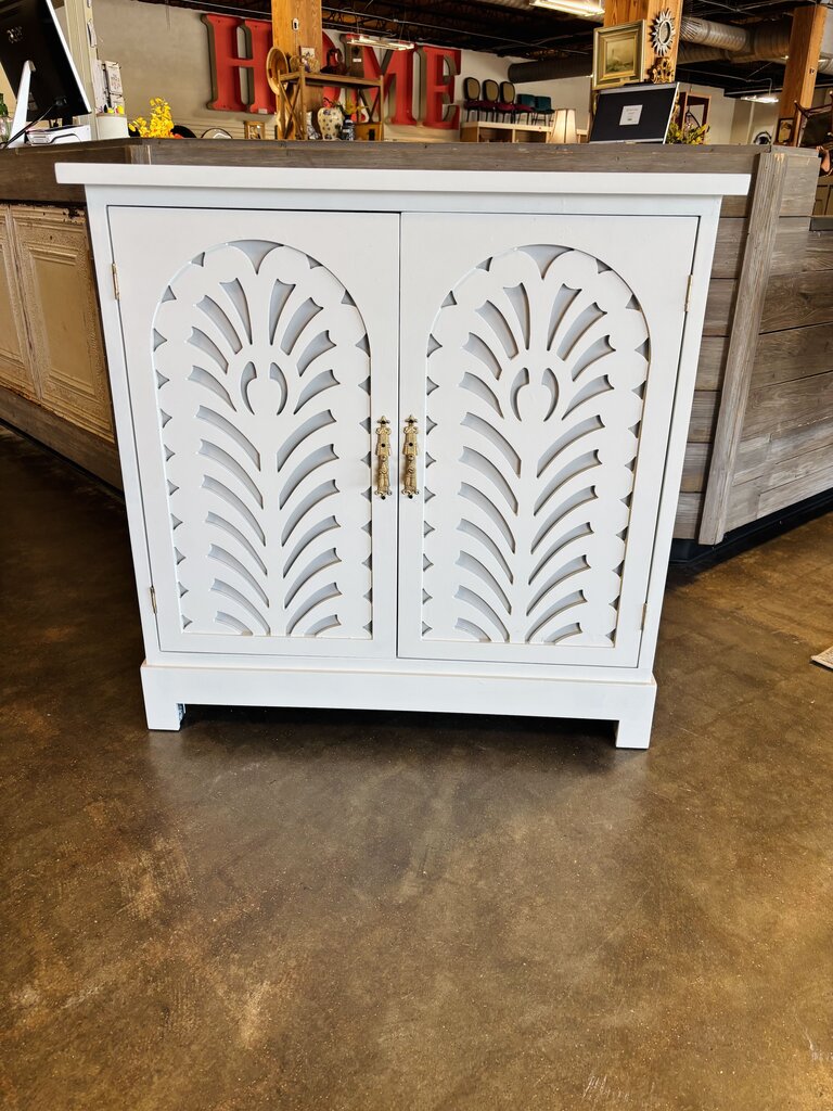 Painted 2 Door Cabinet 35.5 X 15 X 35.5
