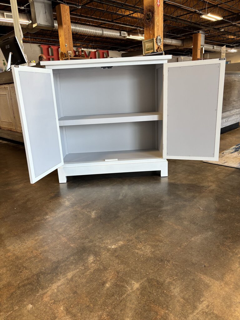 Painted 2 Door Cabinet 35.5 X 15 X 35.5