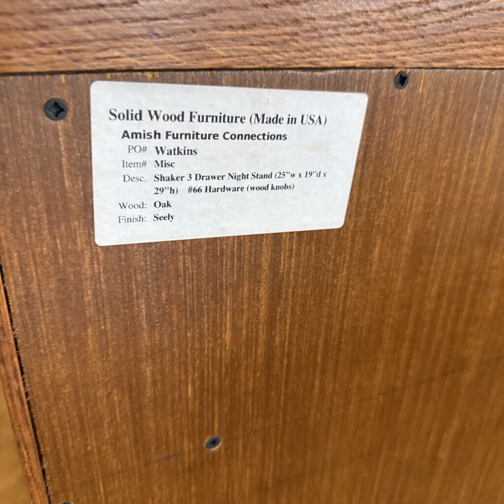 3 Drawer Nightstand 25 X 19 X 29.75
