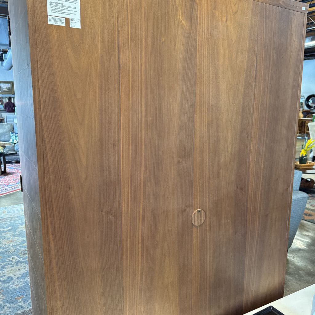 Foliate Walnut Wood Storage Cabinet 49.25 X 19.5 X 76.5