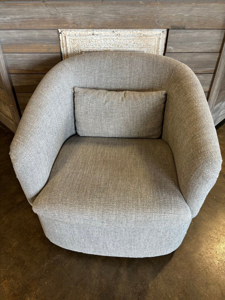Swivel Barrel Chair with Accent Pillow
