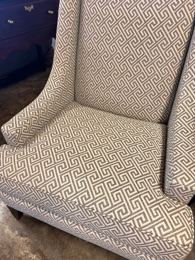 Geometric Design Wingback Chair