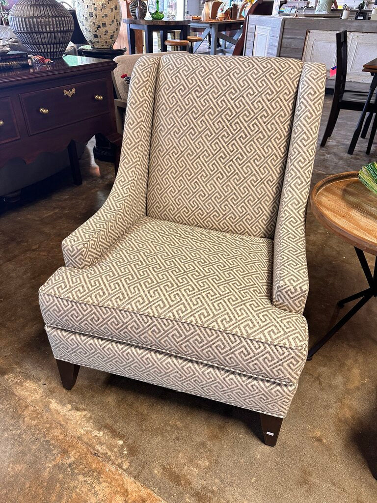Geometric Design Wingback Chair