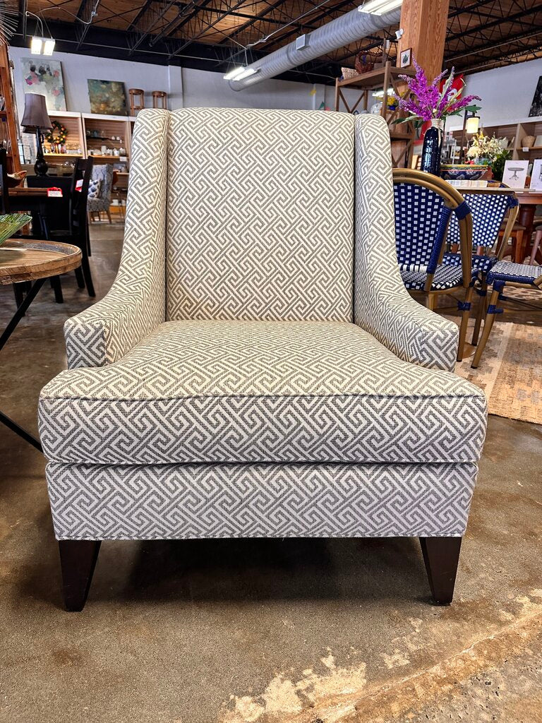 Geometric Design Wingback Chair