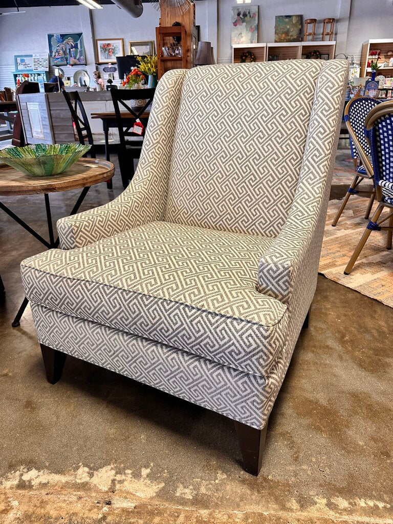 Geometric Design Wingback Chair