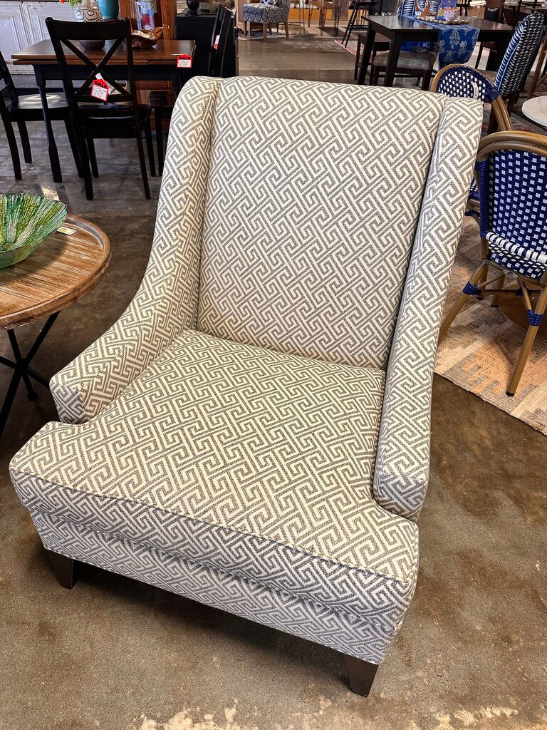 Geometric Design Wingback Chair