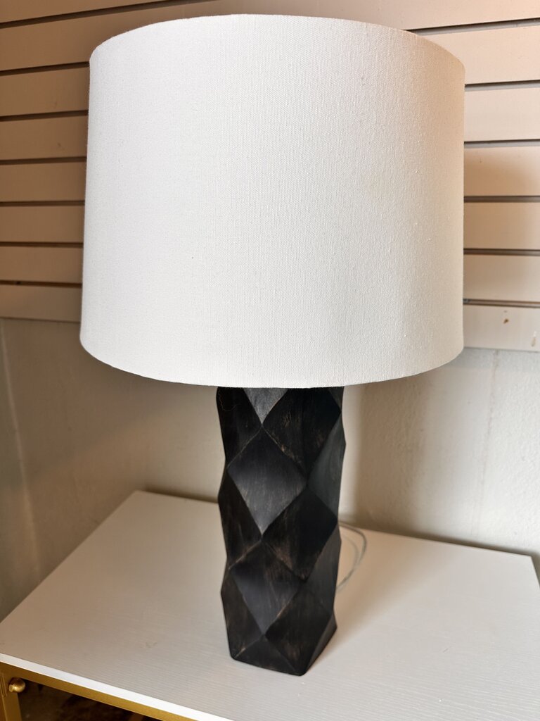 Wood Geometric Table Lamp