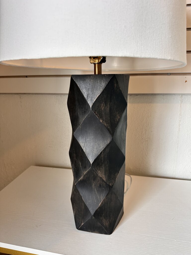 Wood Geometric Table Lamp