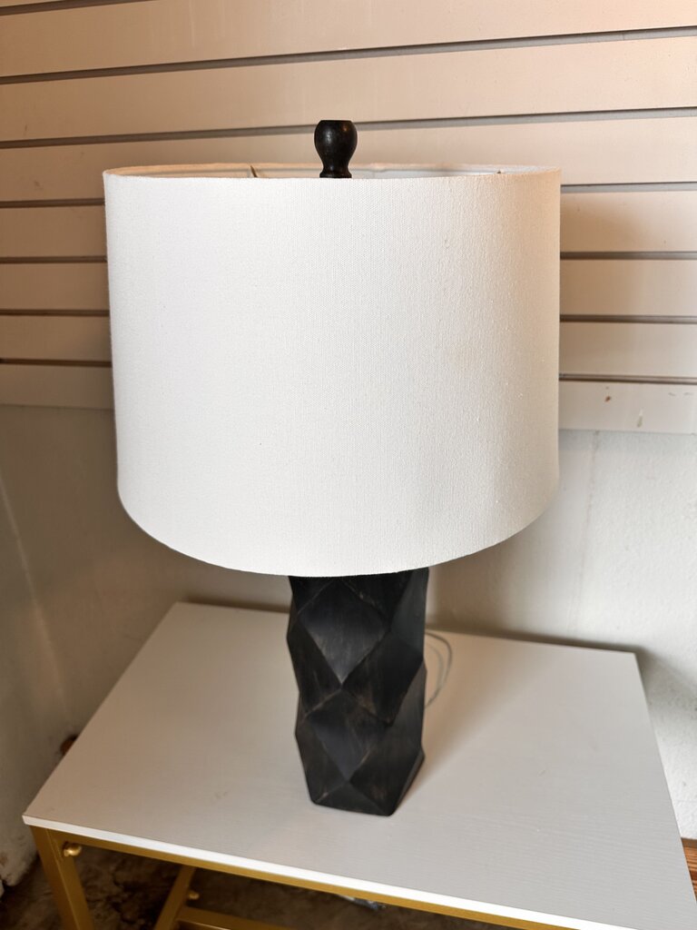 Wood Geometric Table Lamp