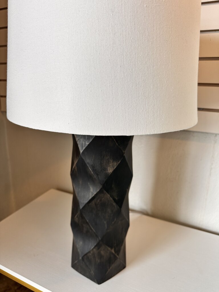 Wood Geometric Table Lamp