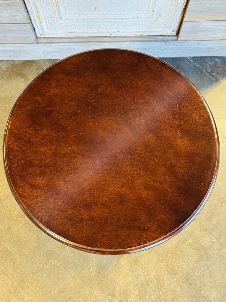 Round Wood Two Tier Accent Table 22"R 25.5"H