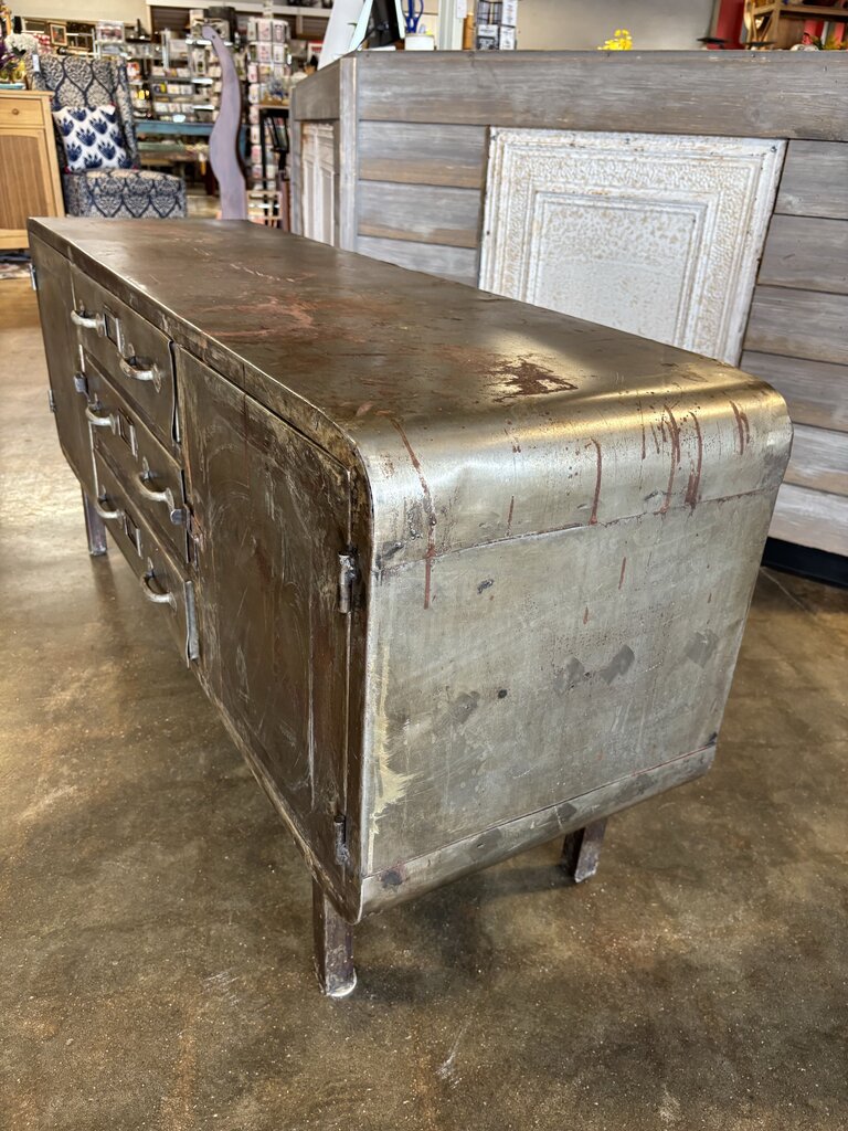 Metal 2 Door 3 Drawer Cabinet 55 X 16 X 25.25