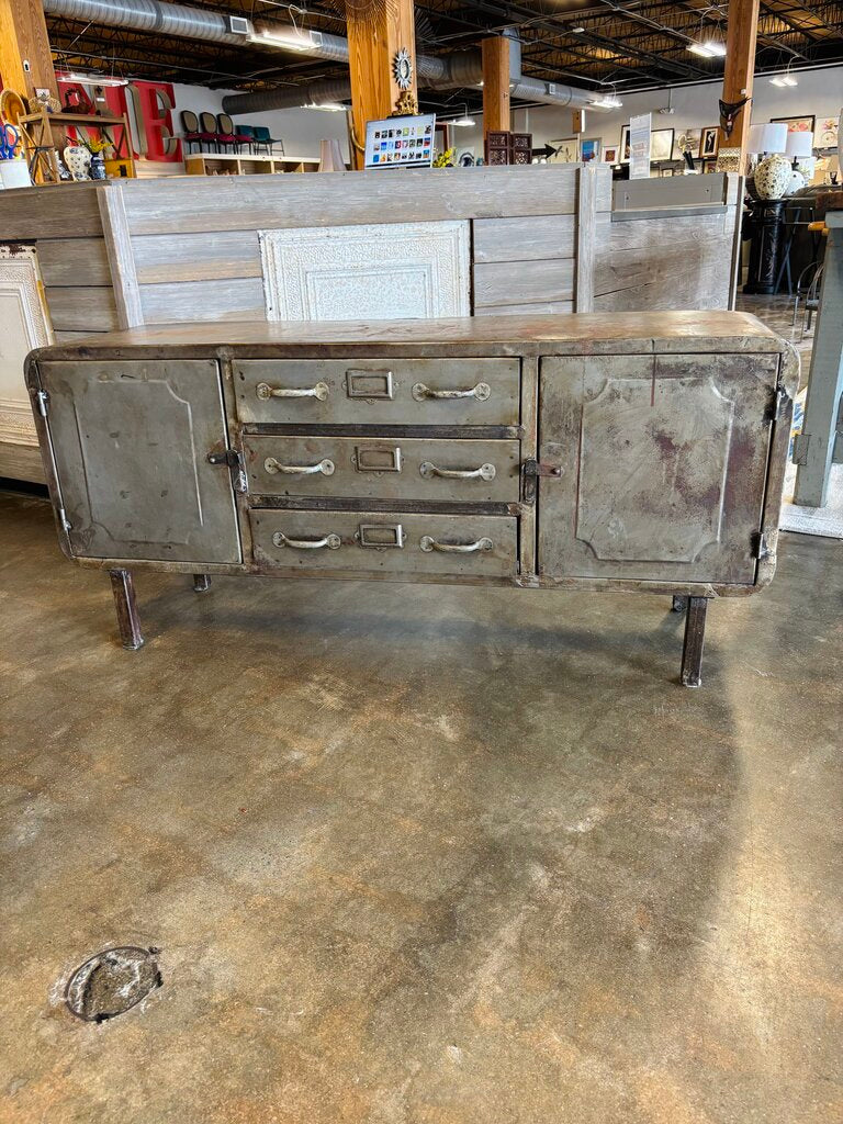 Metal 2 Door 3 Drawer Cabinet 55 X 16 X 25.25