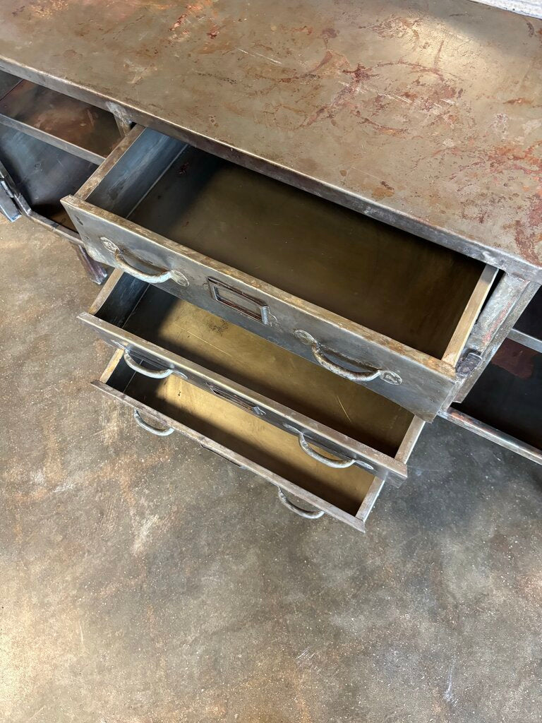 Metal 2 Door 3 Drawer Cabinet 55 X 16 X 25.25
