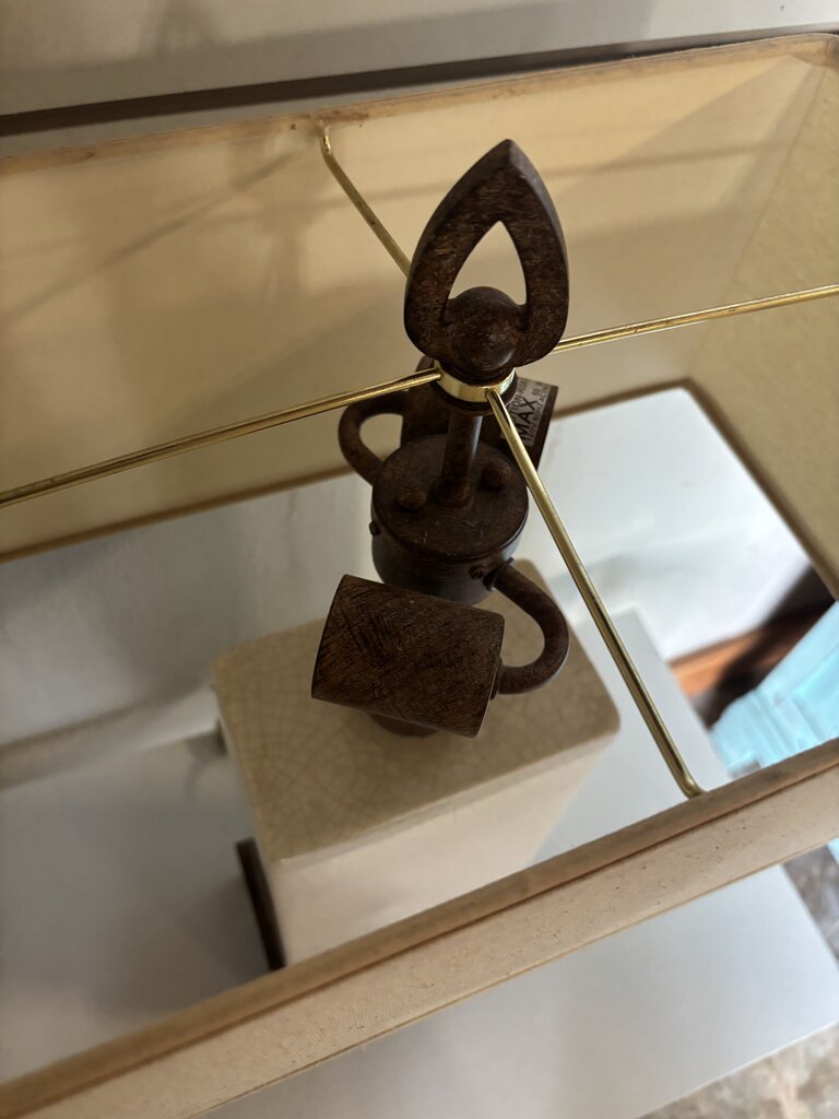 Crackled Ceramic Metal Base Lamp