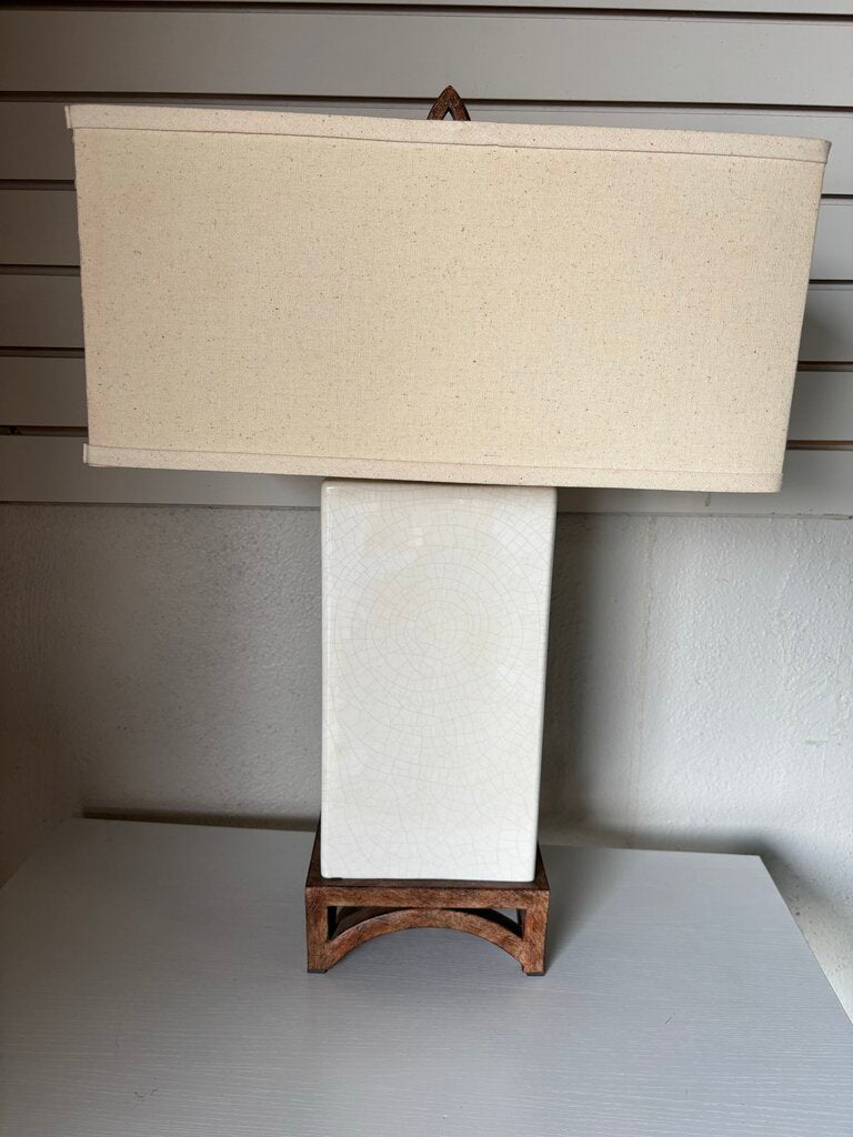 Crackled Ceramic Metal Base Lamp