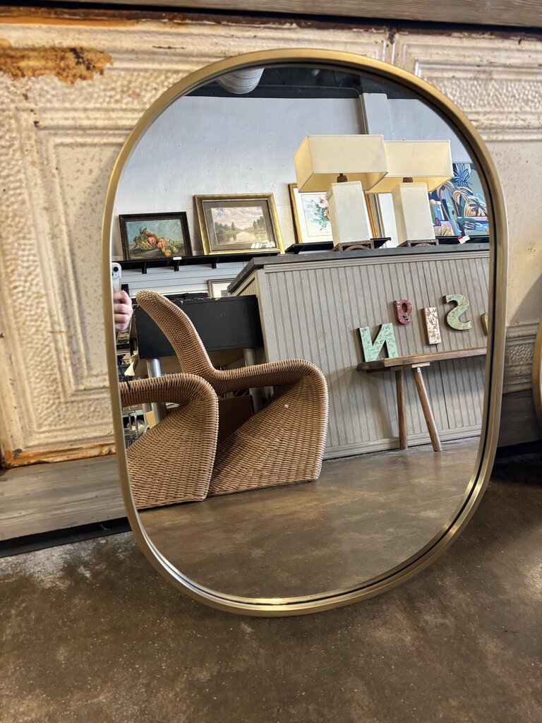 Metal Framed Oval Mirror 32.25 X 24.25 X 1