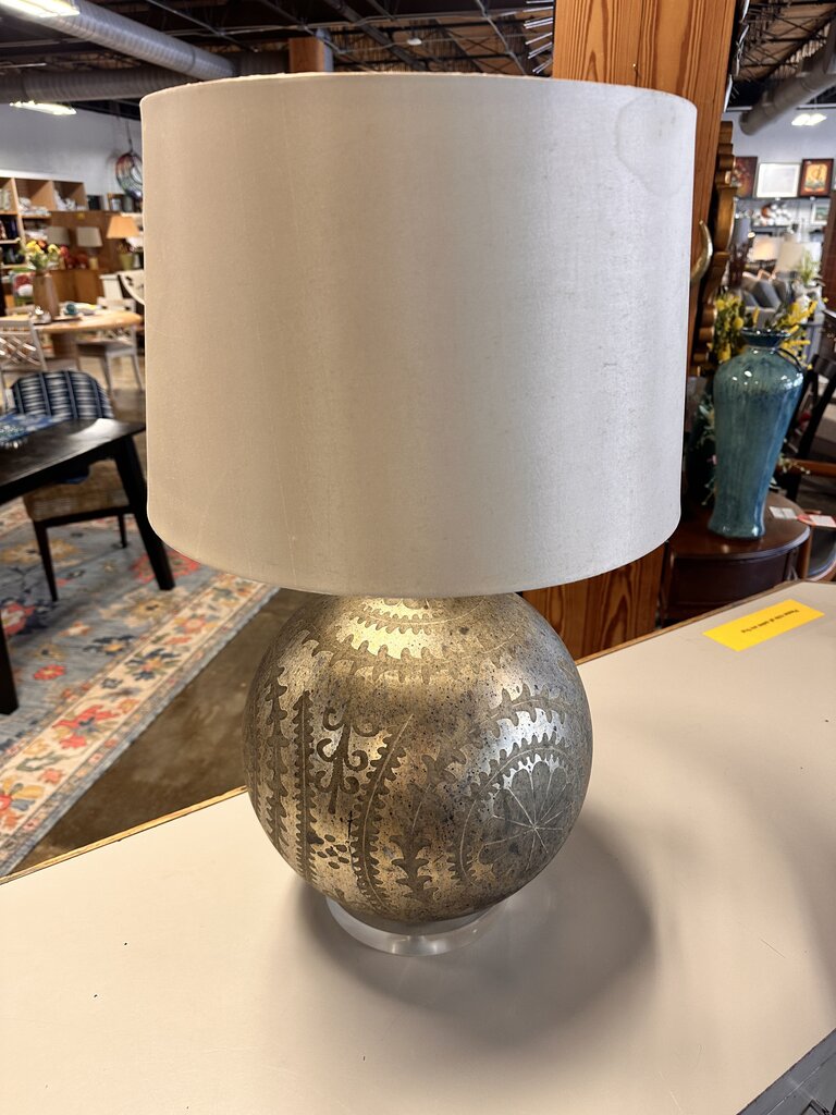 Metallic Ball On Acrylic Base Lamp