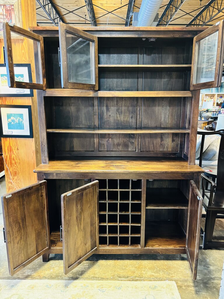 Wood Farmhouse Hutch 2 PC 59.5 X 22.5 X 83.5