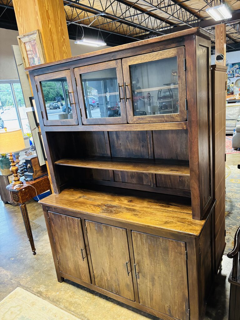 Wood Farmhouse Hutch 2 PC 59.5 X 22.5 X 83.5