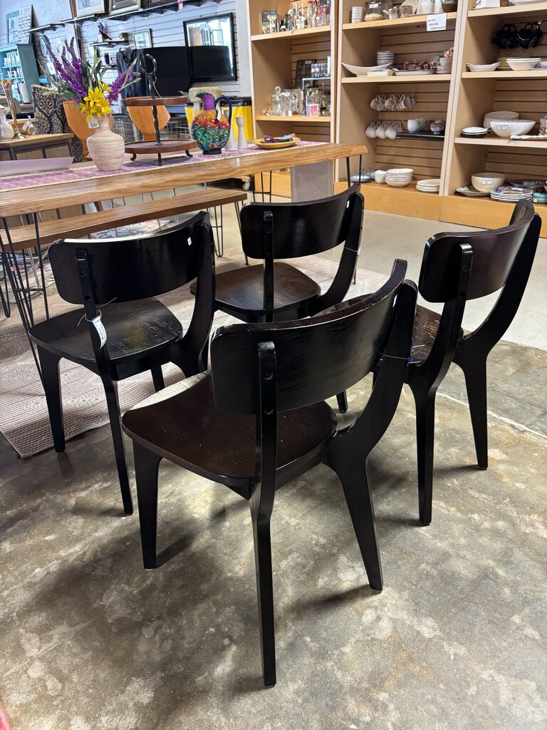 Set 4 Solid Dining Chairs