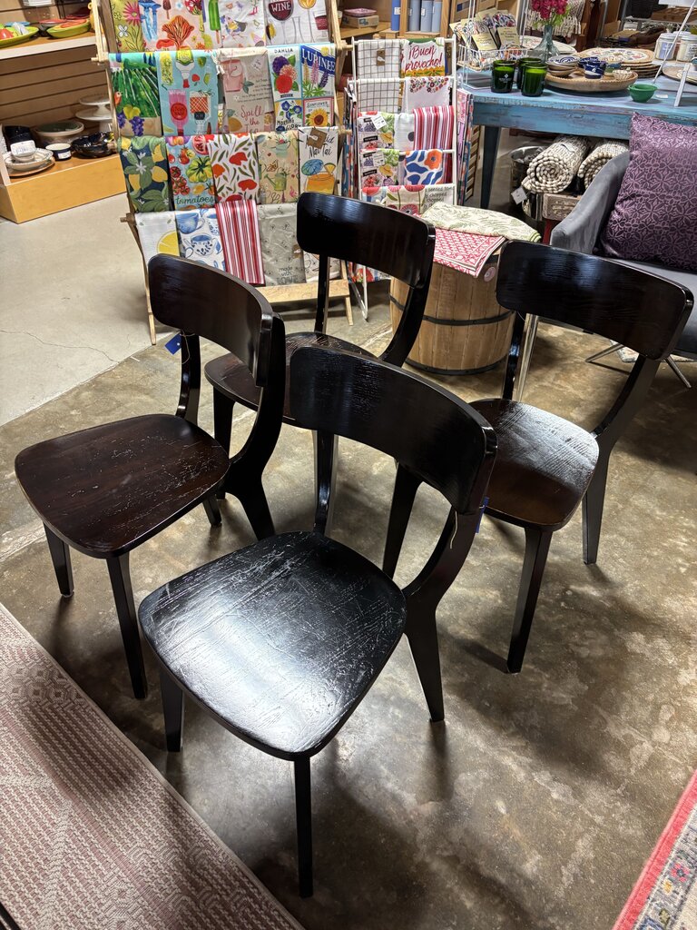 Set 4 Solid Dining Chairs