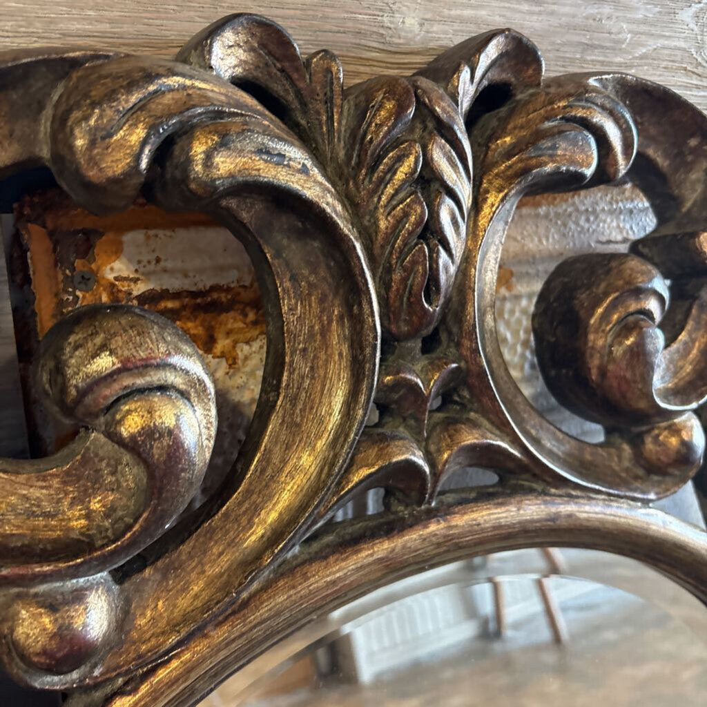 Gold Gilt Floral Resin Mirror 34 X 36