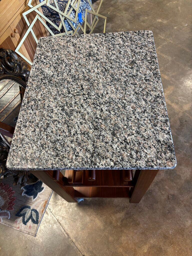 Granite Top Rolling Kitchen Island