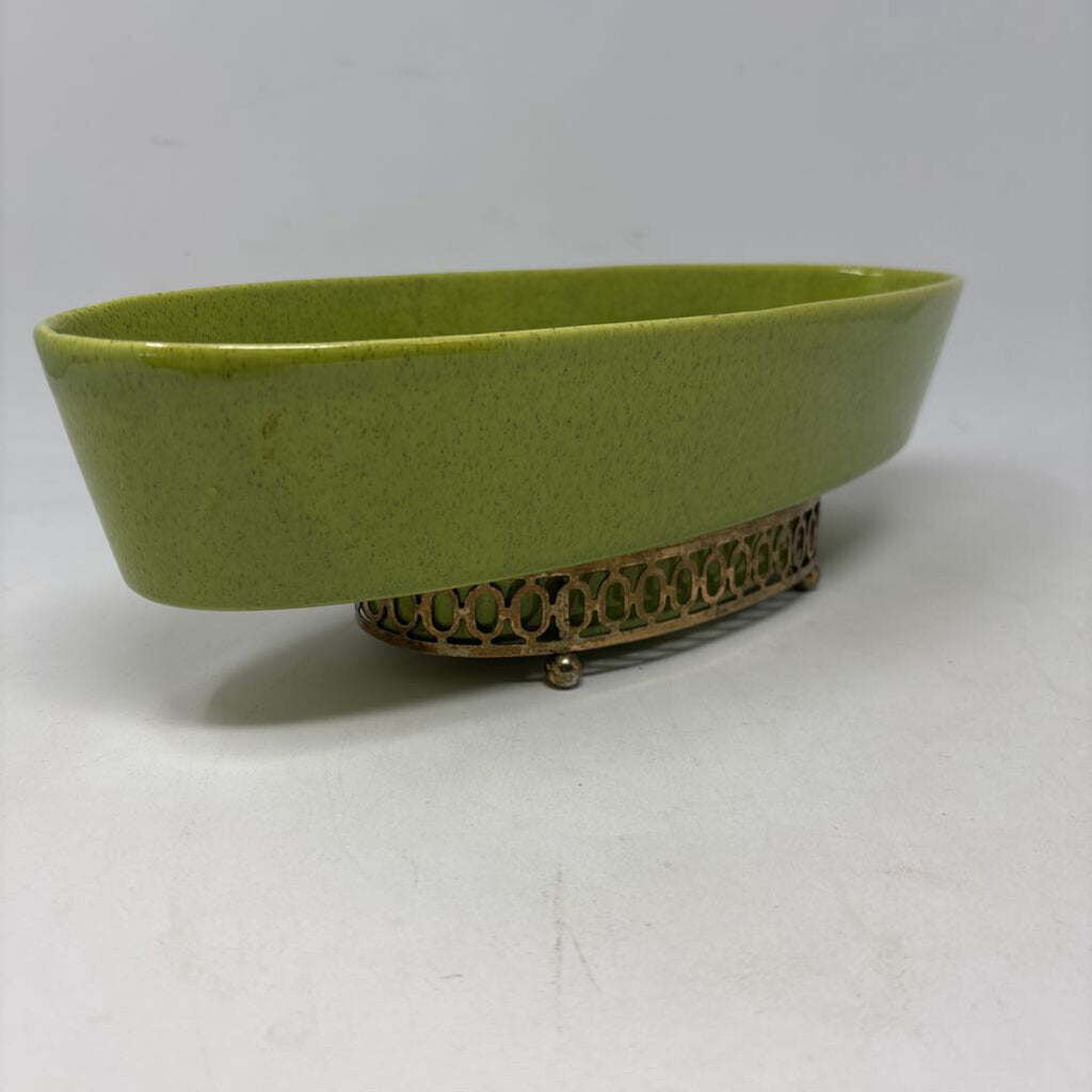 Oval Planter with Metal Stand