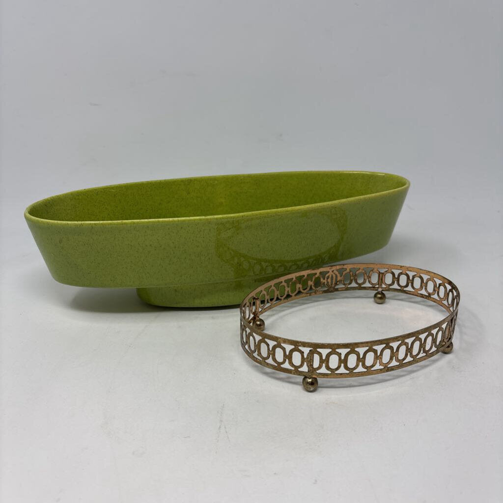Oval Planter with Metal Stand
