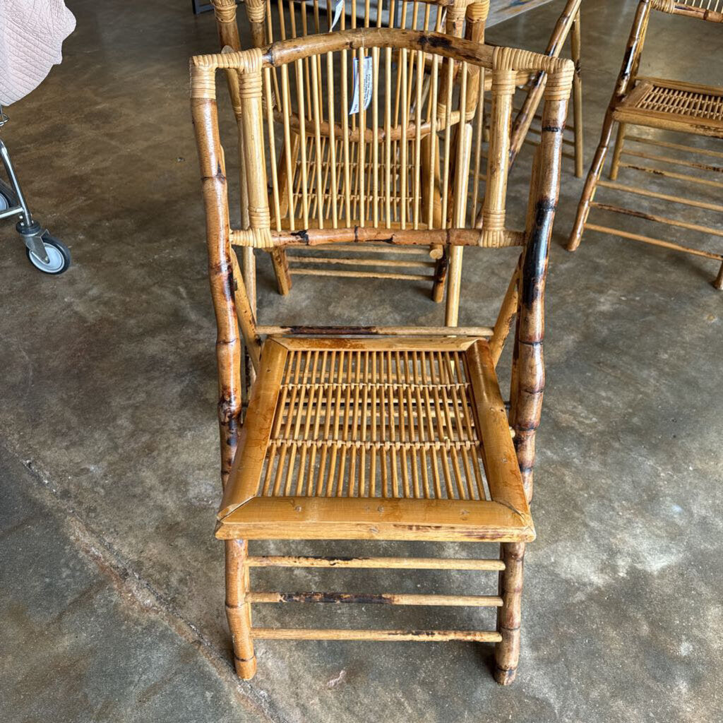 Vintage Bamboo Rattan Folding Chair