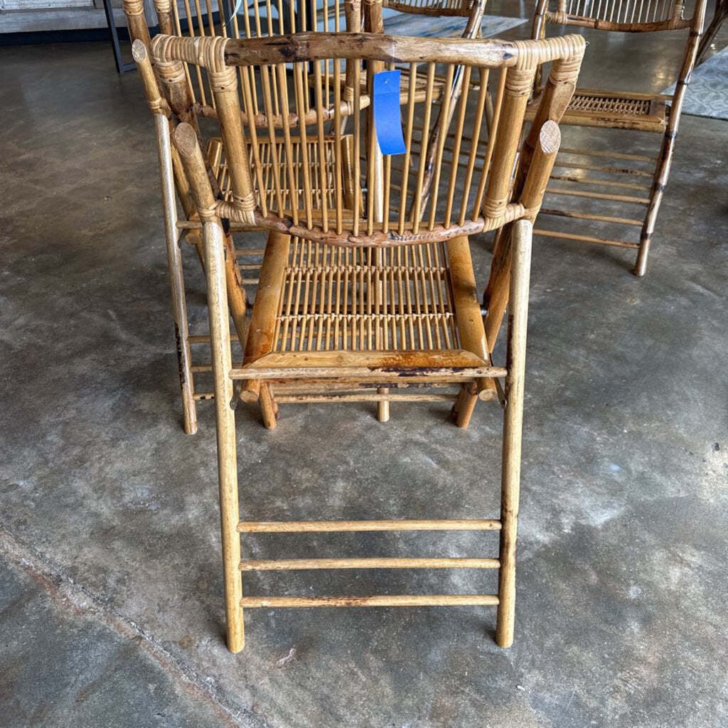 Vintage Bamboo Rattan Folding Chair