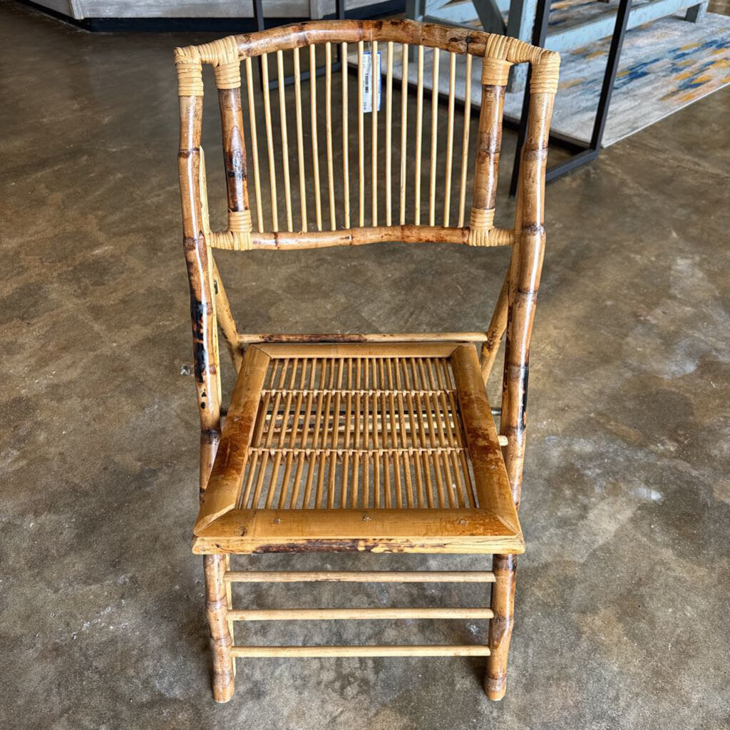 Vintage Bamboo Rattan Folding Chair