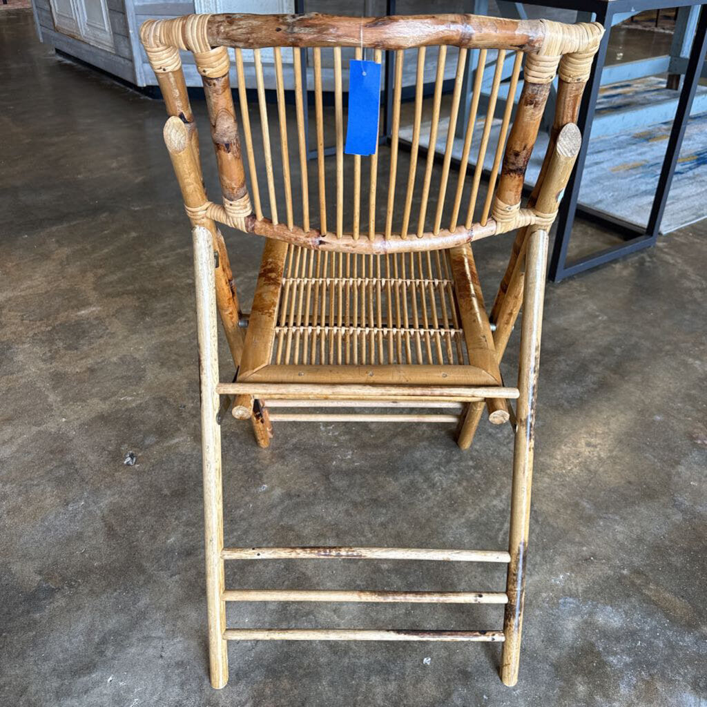 Vintage Bamboo Rattan Folding Chair