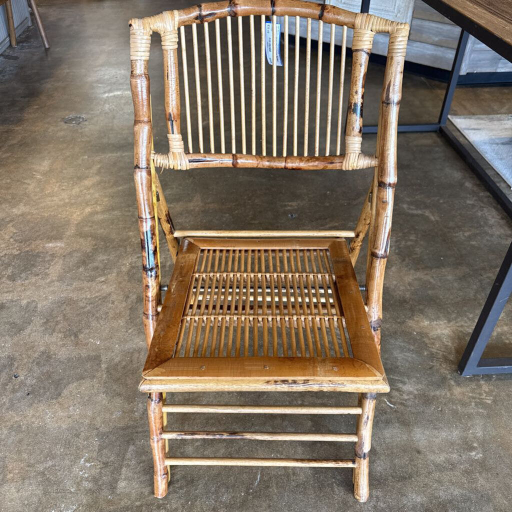 Vintage Bamboo Rattan Folding Chair