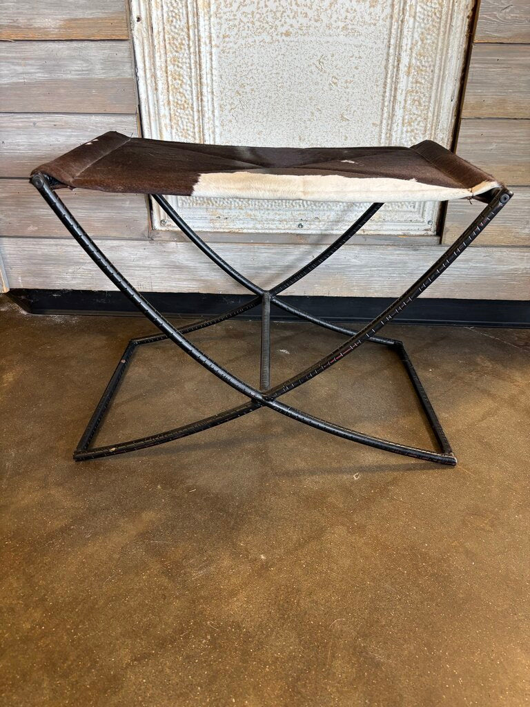 Cowhide Metal Utility Stool