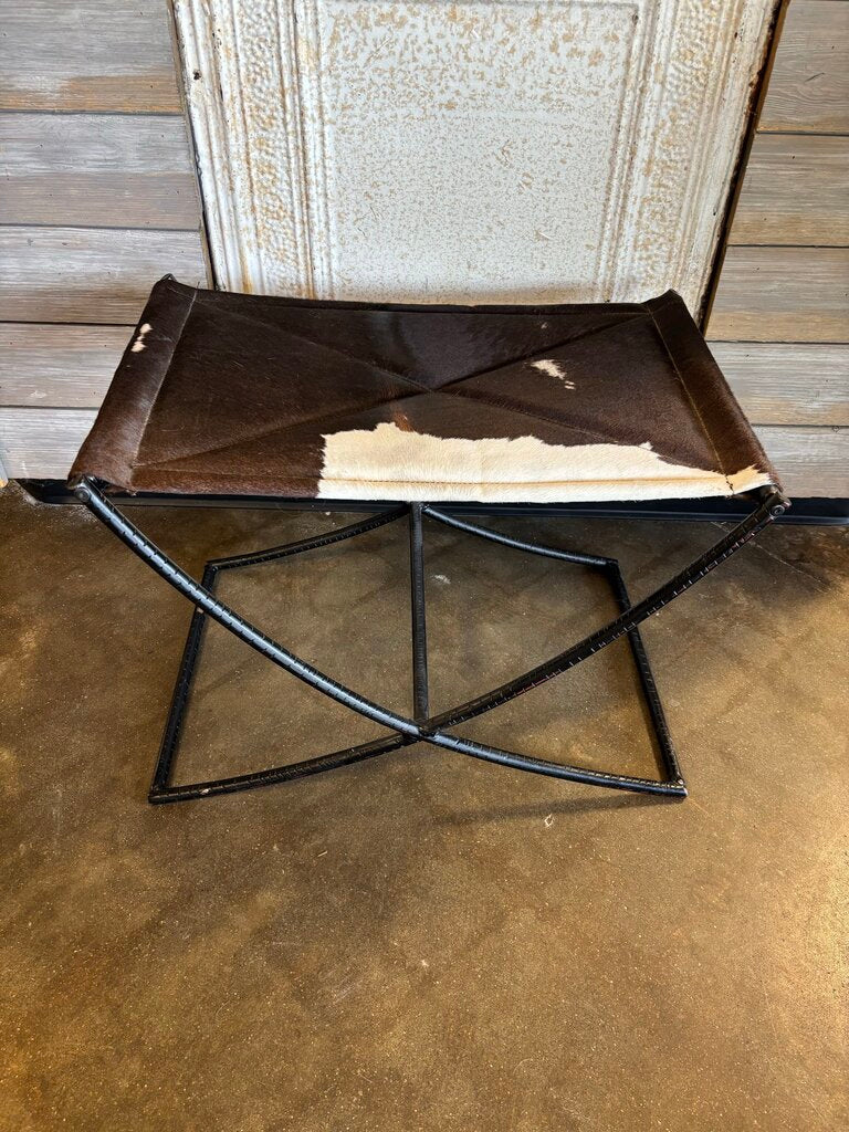 Cowhide Metal Utility Stool