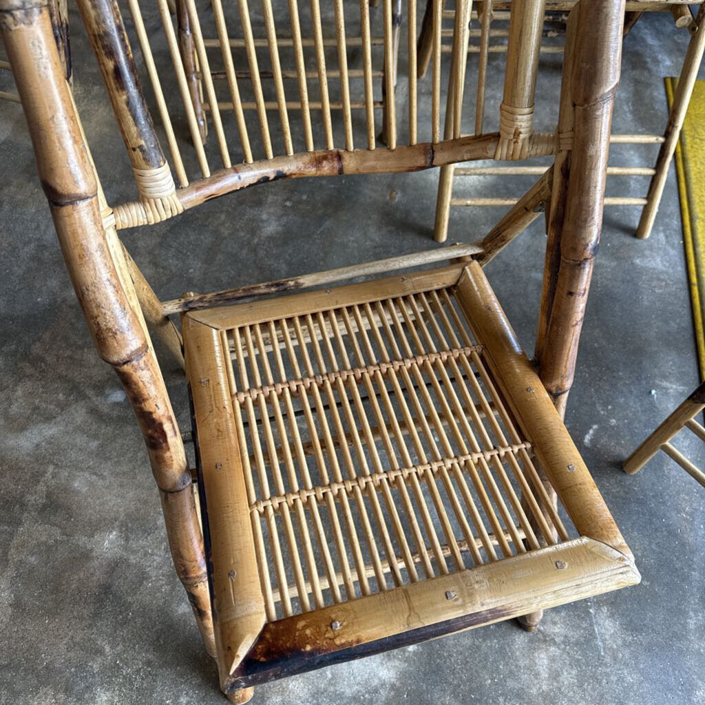 Vintage Bamboo Rattan Folding Chair
